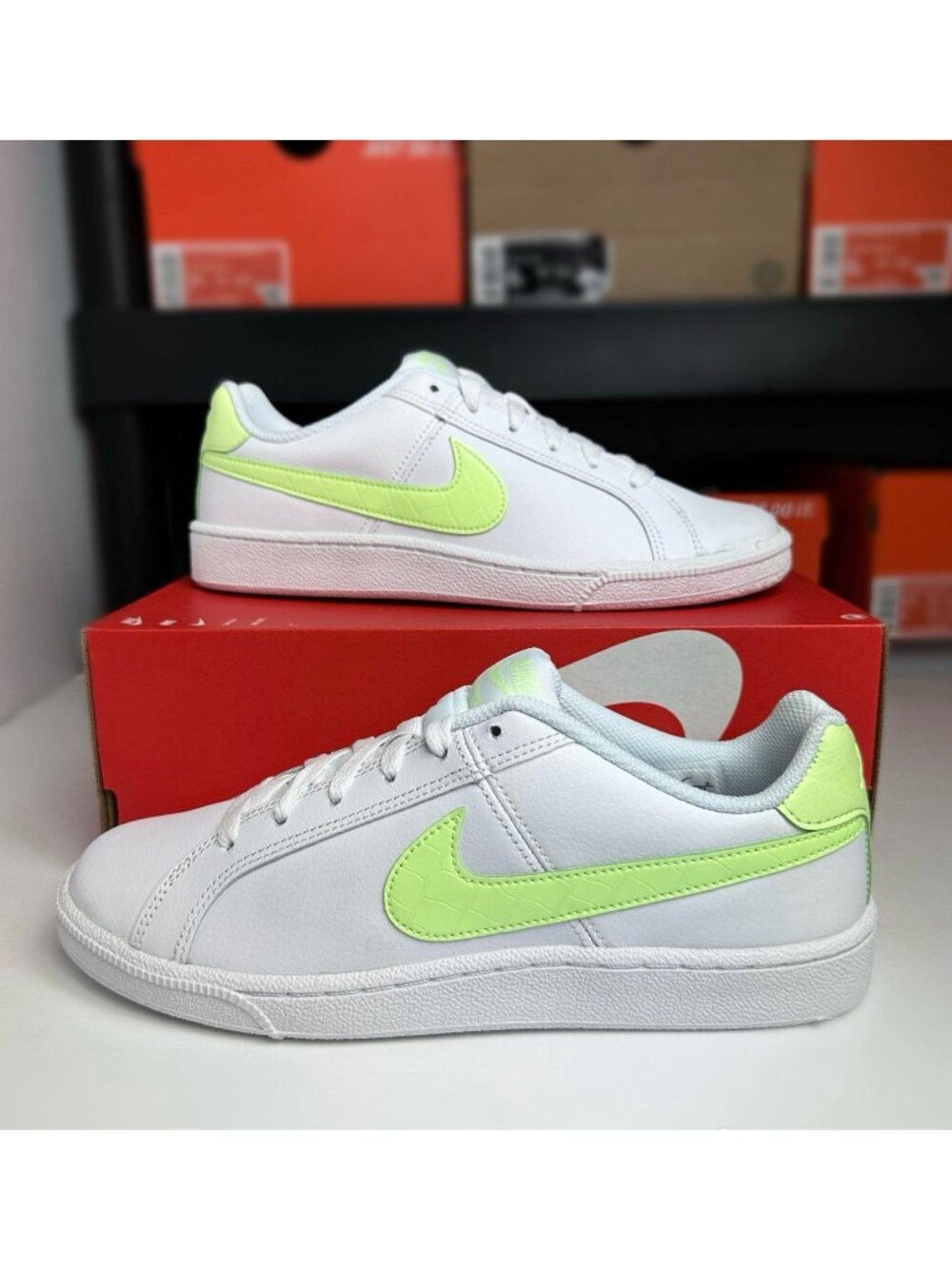 8 Nike Court Royale Women LifeStyle Casual Shoes White Barely Volt 749867 121